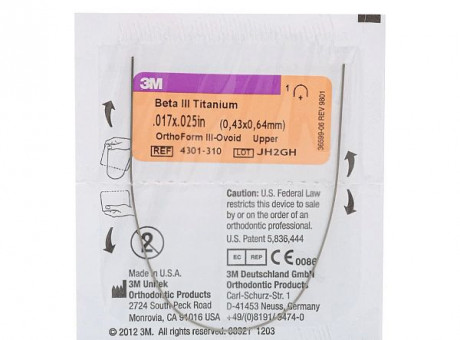 Дуга титано-молибденовая Unitek Beta III (ТМА) .017x.025  ВЧ  ФIII 3М